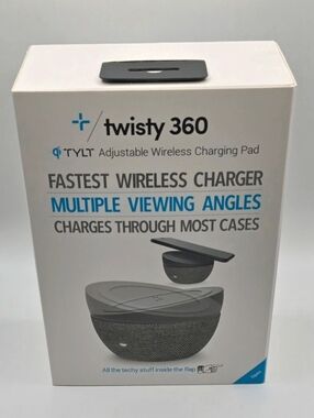 Tylt Twisty 360 Wireless Charger Qi Adjustable Multiple Viewing Angles NEW